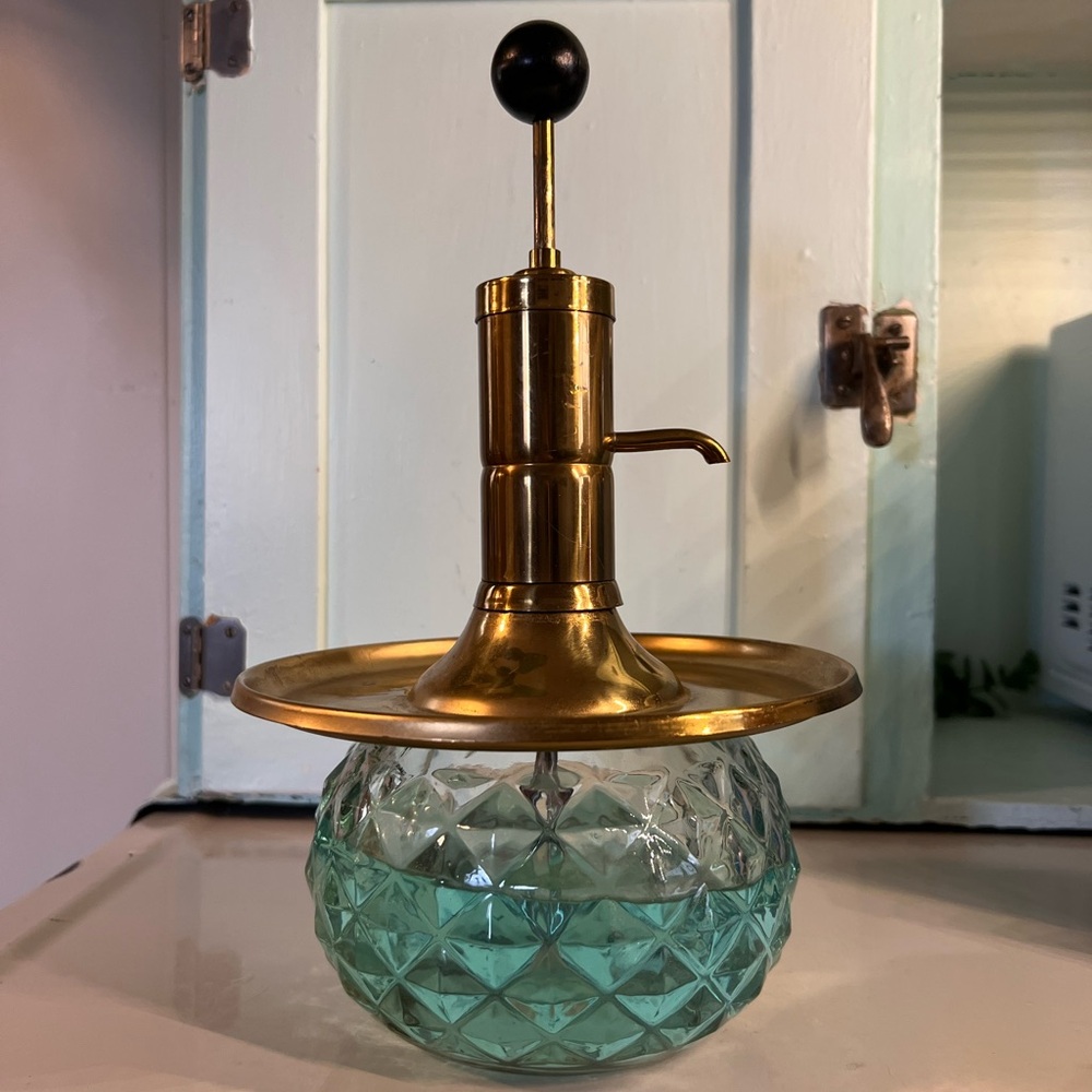 MCM Park Sherman Brass and Glass Liquor Pump Decanter - Picture 5 of 14